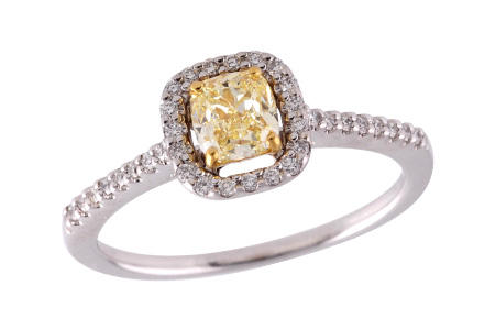 H272-91213: LDR .77 FANCY LGT YELL DIA .95 TW (GIA1279297180)