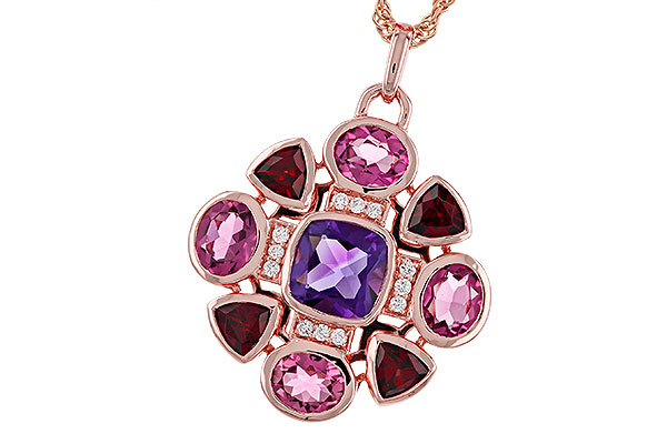 H274-75732: NECKLACE 2.76 SEMI-PREC (AM,GT,PT) 2.82 TGW