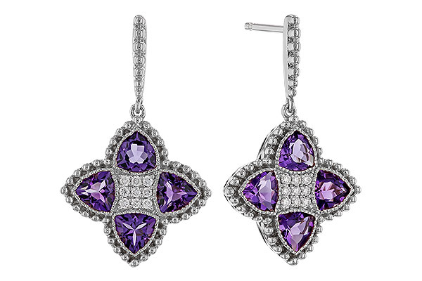 H274-77550: EARRINGS 1.41 AMETHYST 1.50 TGW
