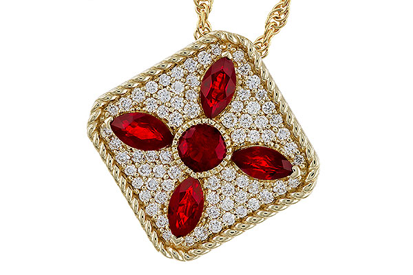H274-77559: NECKLACE .81 TW RUBY 1.12 TGW