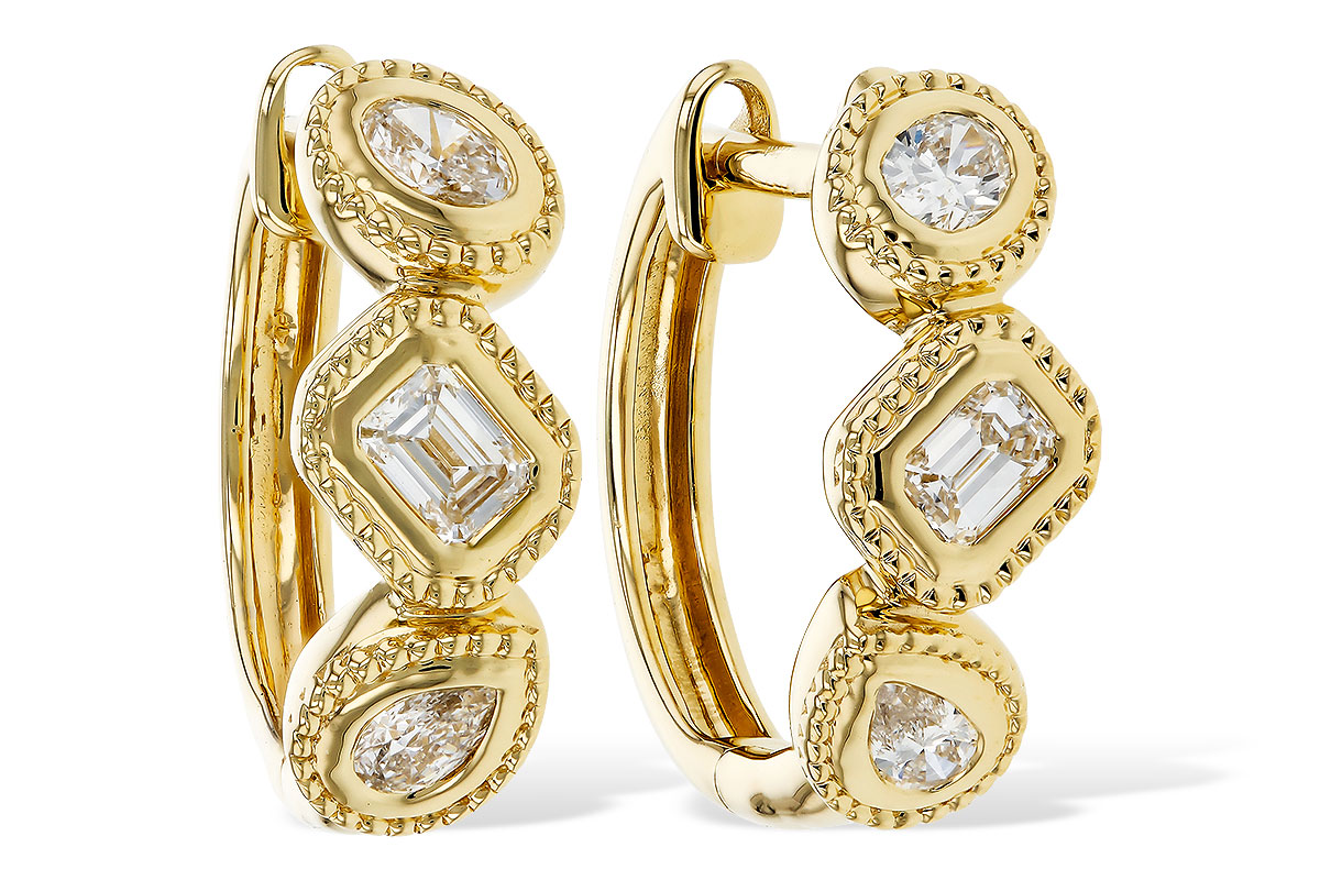 H274-80350: EARRINGS .42 TW FANCY CUT DIAS