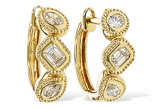 H274-80350: EARRINGS .42 TW FANCY CUT DIAS