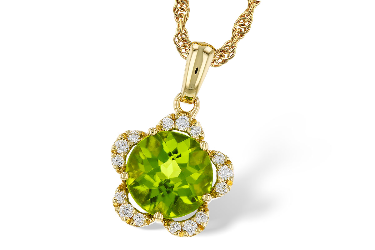 H274-81195: NECKLACE 2.16 PERIDOT 2.28 TGW (8MM RD)