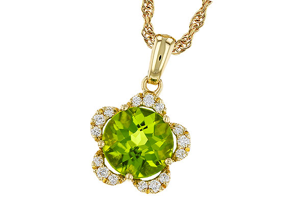 H274-81195: NECKLACE 2.16 PERIDOT 2.28 TGW (8MM RD)