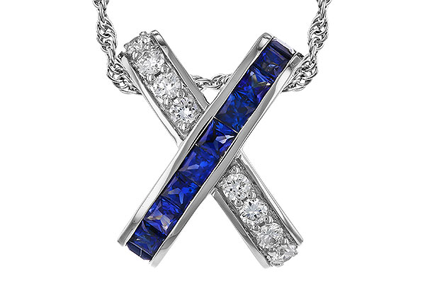 H274-81213: NECKLACE .60 TW SAPPHIRE .77 TGW