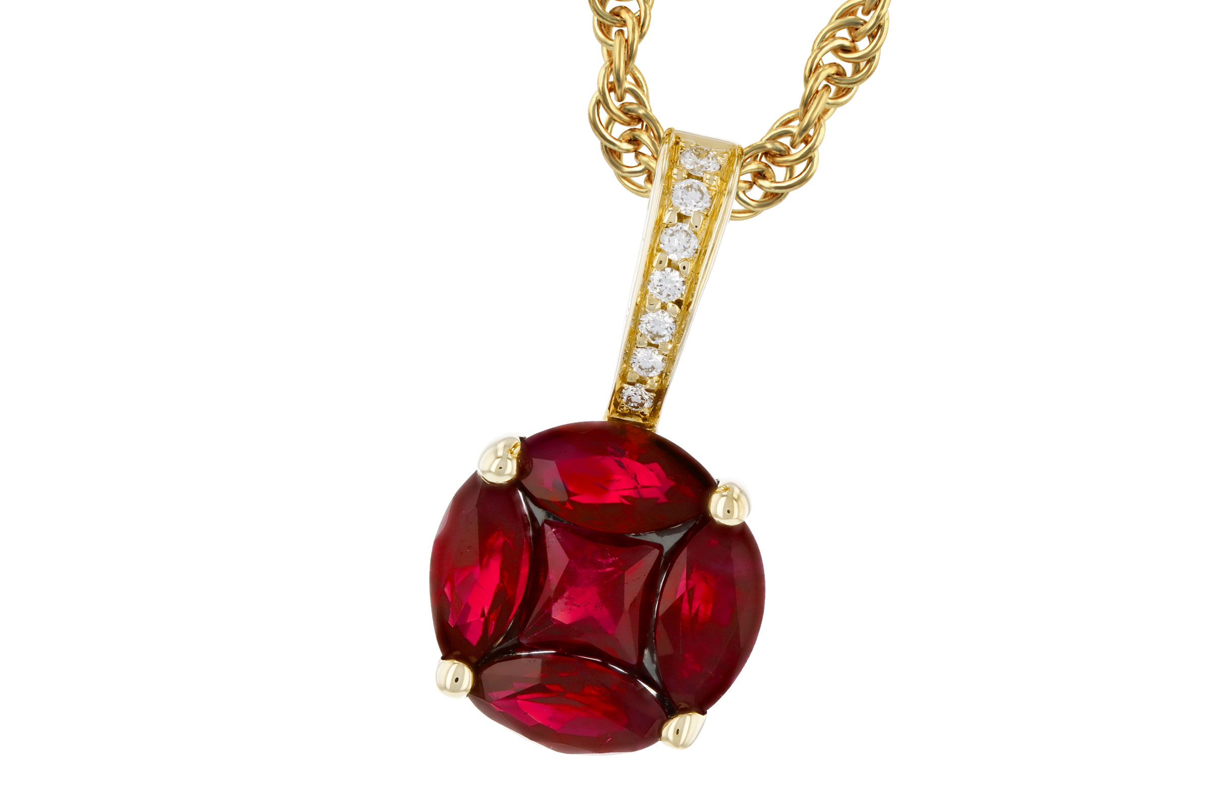 H275-63986: NECKLACE .80 RUBY .82 TW