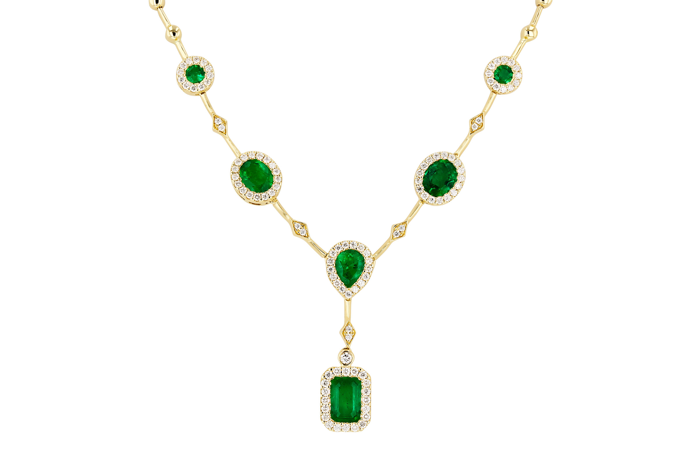 H275-65732: NECKLACE 1.66 TW EMERALD 2.08 TGW (17")