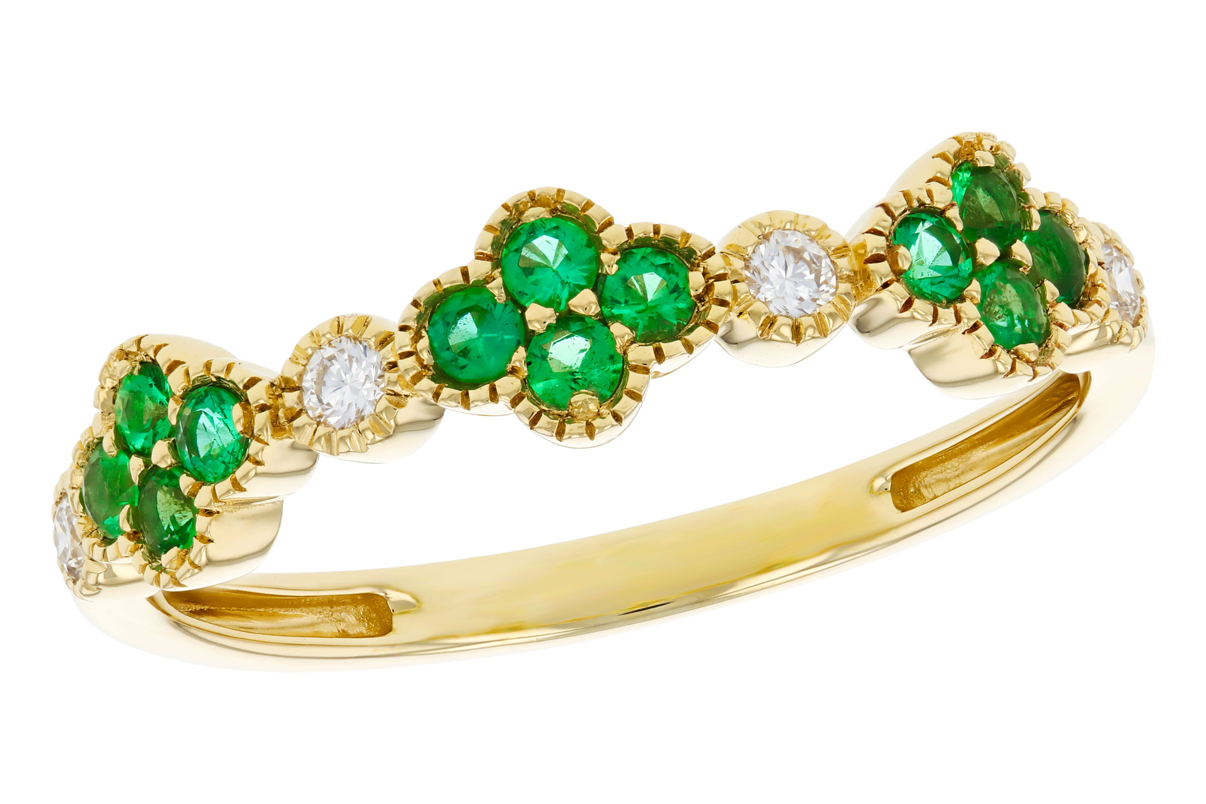 H275-66659: LDS WED RG .18 TW EMERALD .26 TGW
