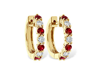 K001-12113: EARRINGS .64 RUBY 1.05 TGW