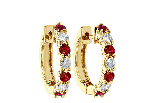K001-12113: EARRINGS .64 RUBY 1.05 TGW