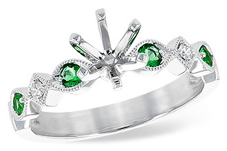 K190-20322: LDS SEMI DIA RG .12 EMERALD .16 TGW
