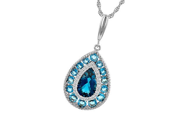 K190-22159: NECK 2.55 TW BLUE TOPAZ 2.65 TGW