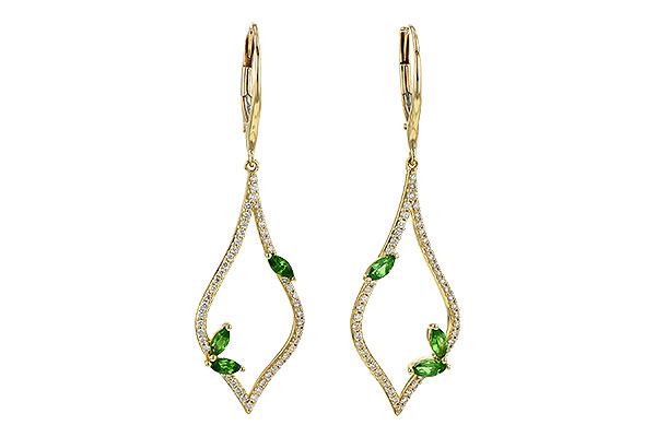 K190-23986: EARR .42 GREEN GARNET .77 TGW