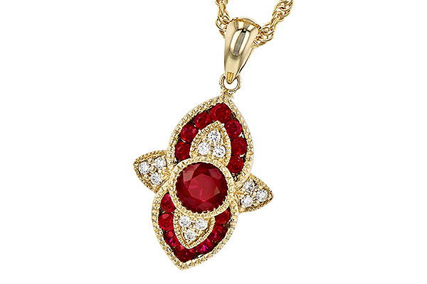 K272-93986: NECK .63 TW RUBY .70 TGW