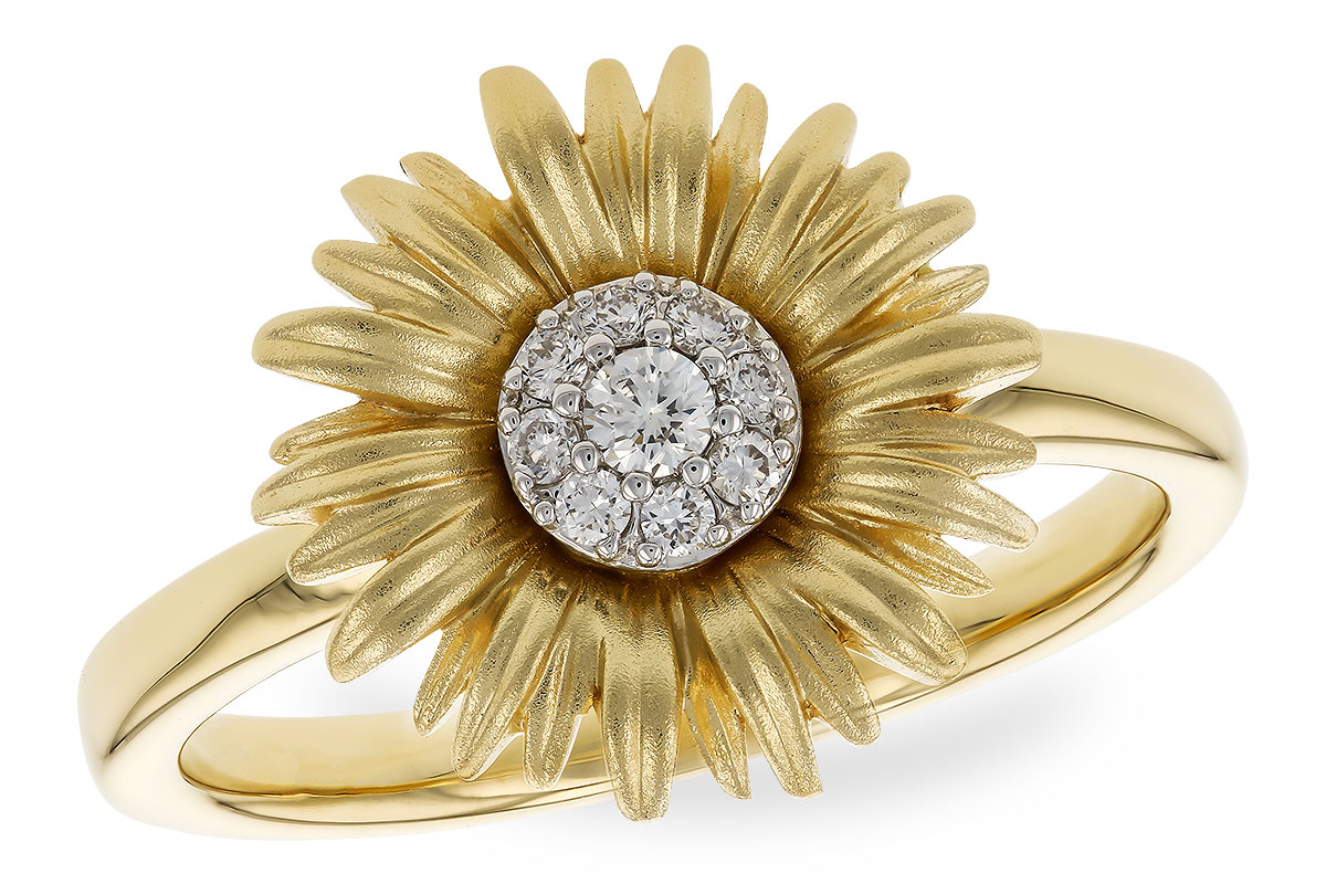 K273-85804: L273-84877 WITH YG & PETALS / WG SETTING .10 TW