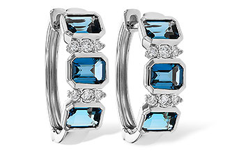 K274-74886: EARRINGS 1.37 TW LONDON BLUE TOPAZ 1.48 TGW