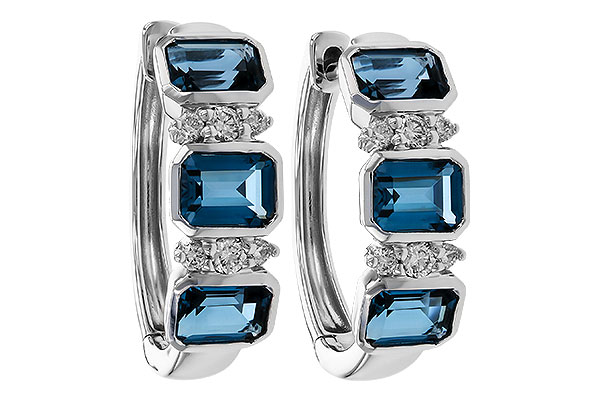 K274-74886: EARRINGS 1.37 TW LONDON BLUE TOPAZ 1.48 TGW