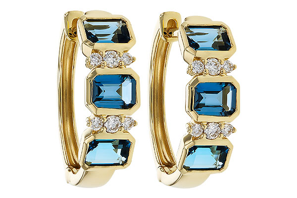 K274-74886: EARRINGS 1.37 TW LONDON BLUE TOPAZ 1.48 TGW