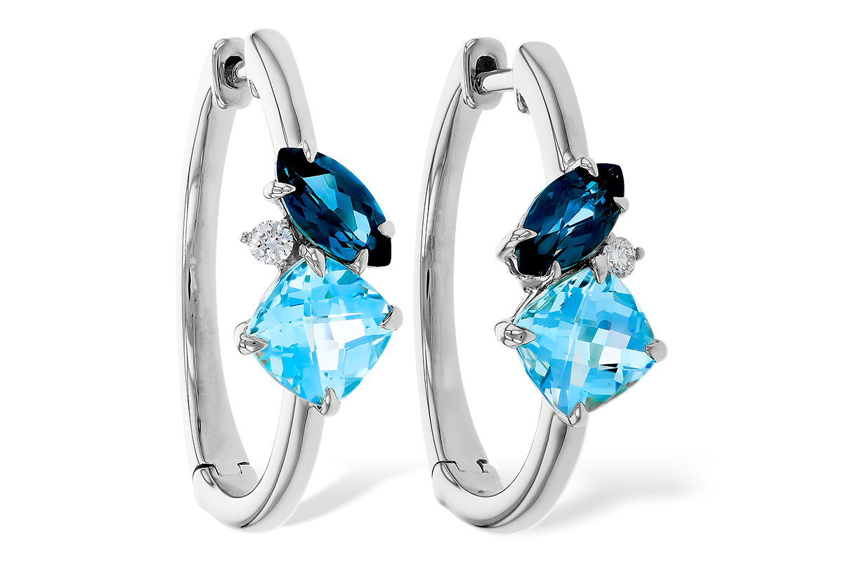 K274-76641: EARRINGS 1.82 TW BLUE TOPAZ 1.86 TGW