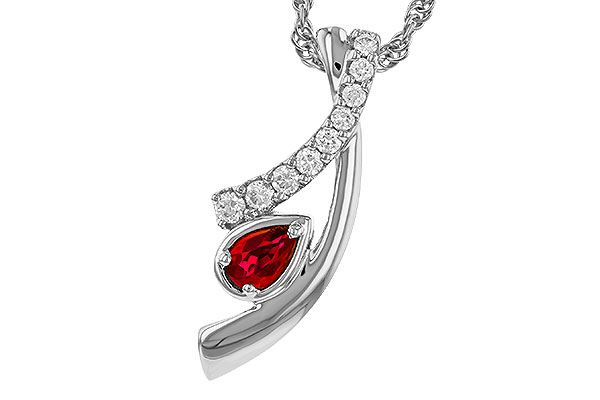 K274-78459: NECKLACE .21 RUBY .38 TGW (5x3 RUBY)