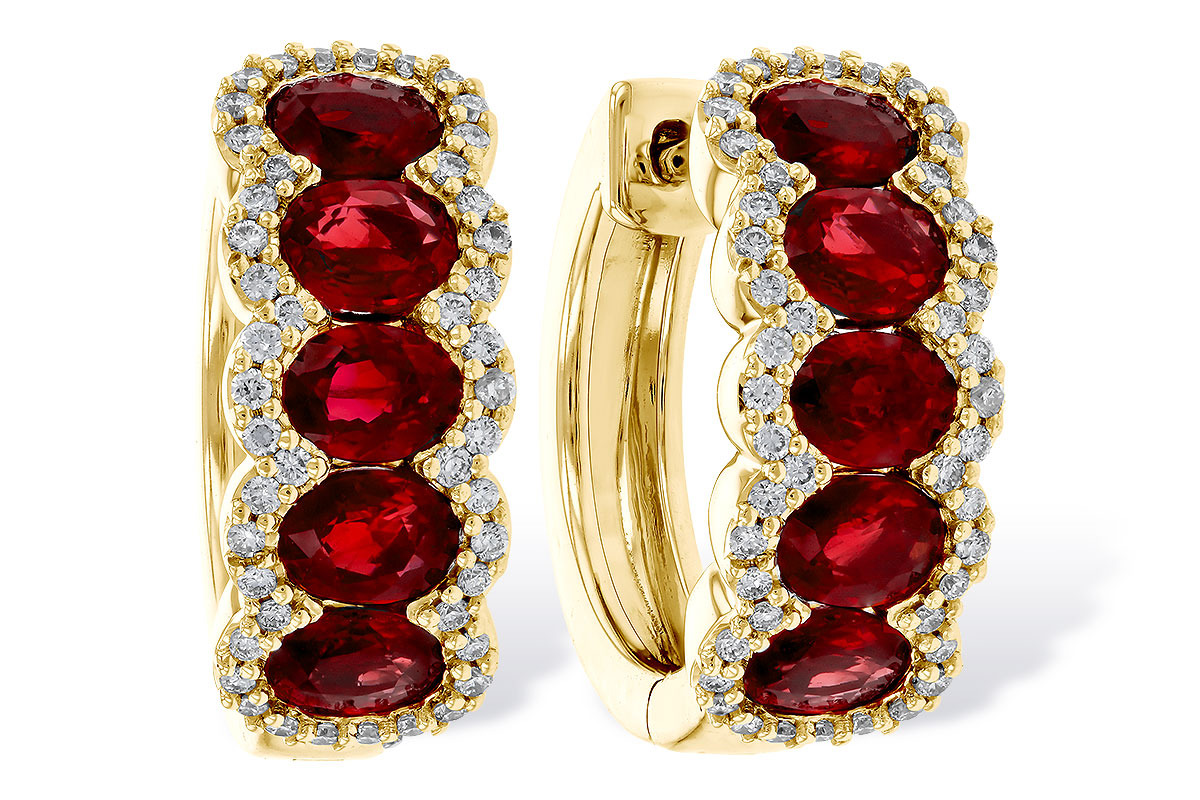 K274-79450: EARRINGS 2.20 TW RUBY 2.45 TGW