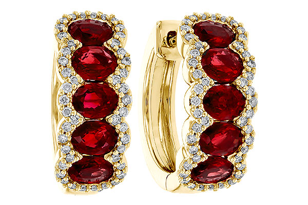 K274-79450: EARRINGS 2.20 TW RUBY 2.45 TGW