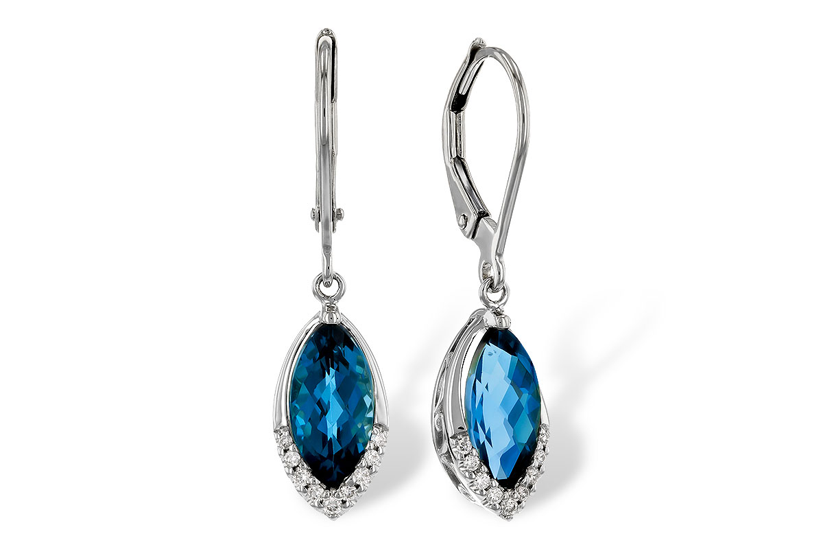K274-80359: EARR 2.42 TW LONDON BLUE TOPAZ 2.50 TGW (9x5MM MQ)