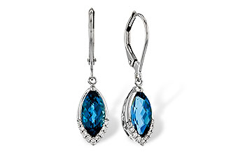 K274-80359: EARR 2.42 TW LONDON BLUE TOPAZ 2.50 TGW (9x5MM MQ)