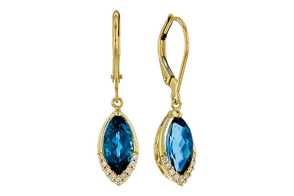 K274-80359: EARR 2.42 TW LONDON BLUE TOPAZ 2.50 TGW (9x5MM MQ)