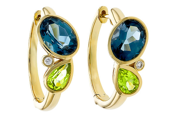 K274-81241: EARRINGS 2.97 SEMI-PREC (PER,LBT) 3.00 TGW