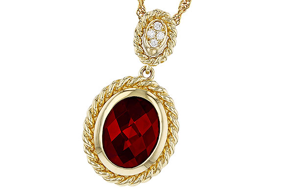 K275-63950: NECKLACE 2.10 GARNET 2.12 TGW (9x7MM GAR)