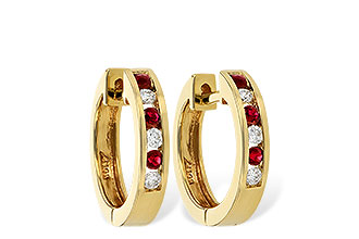 L001-12095: EARRINGS .16 RUBY .26 TGW
