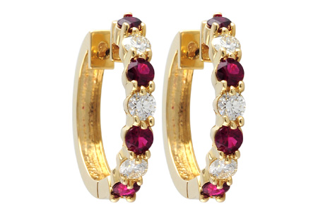 L001-12113: EARRINGS 1.30 RUBY 2.08 TGW