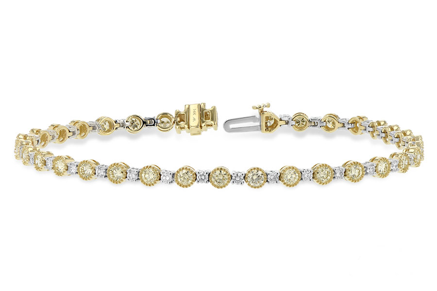 L188-44831: BRACELET 2.22 YELLOW DIA 3.04 TW
