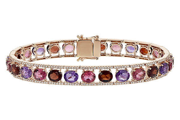 L189-29386: BRACELET 14.94 SEMI PREC (AMY,GT,PT) 15.95 TGW