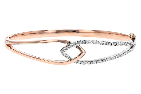L189-34895: BANGLE BRACELET .50 TW (ROSE & WG)