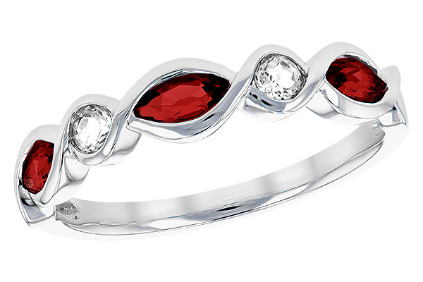 L274-73950: LDS RG .52 TW GARNET .64 TGW