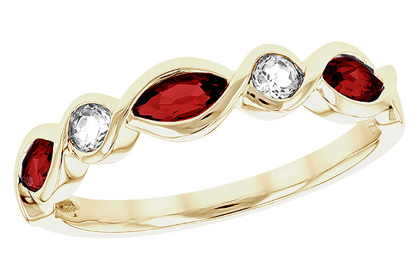 L274-73950: LDS RG .52 TW GARNET .64 TGW