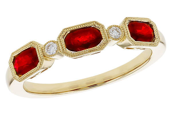 L274-74859: LDS WED RG .72 RUBY .77 TGW (4x3MM RUBY)