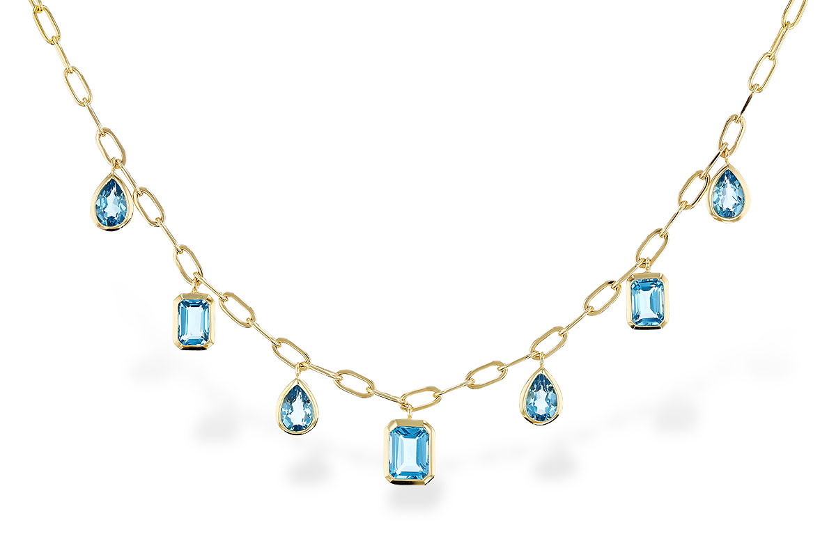 L274-75804: NECKLACE 4.10 TW BLUE TOPAZ (17")