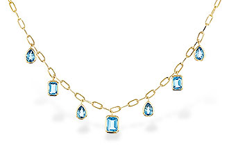 L274-75804: NECKLACE 4.10 TW BLUE TOPAZ (17")