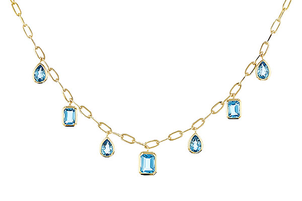 L274-75804: NECKLACE 4.10 TW BLUE TOPAZ (17")