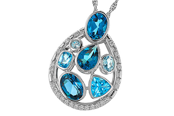 L274-78495: NECKLACE 3.23 TW BLUE TOPAZ 3.38 TGW