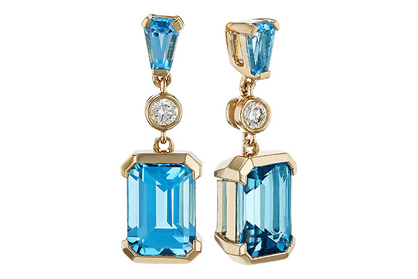 L274-80331: EARRINGS 2.37 TW BLUE TOPAZ 2.44 TGW