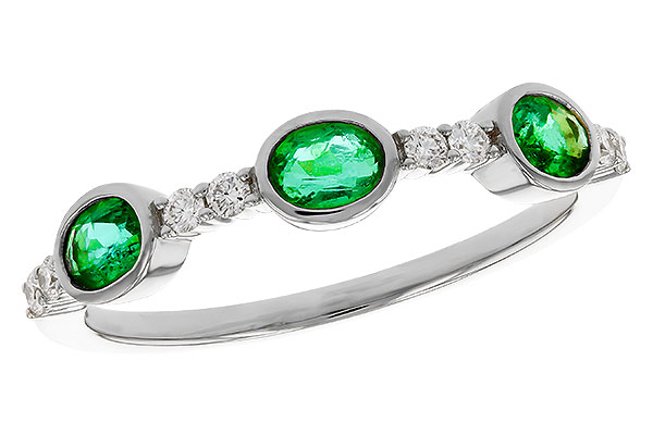 L274-81186: LDS WEDDING RG .46 TW EMERALD .58 TGW