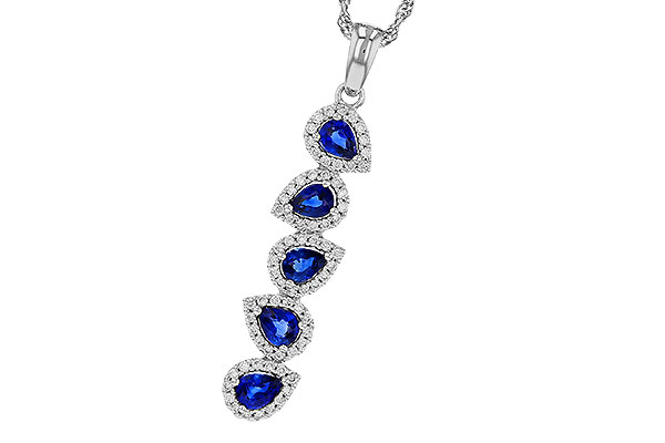 L274-81268: NECKLACE .95 TW SAPPHIRE 1.19 TGW