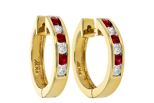 M001-12095: EARRINGS .29 RUBY .50 TGW