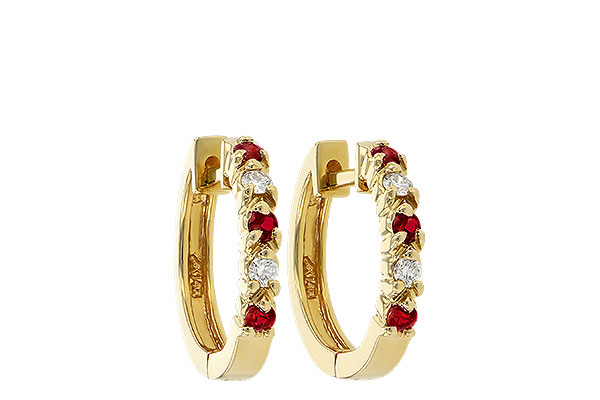 M001-12113: EARRINGS .17 RUBY .26 TGW