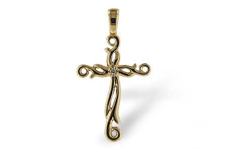 M006-58495: CROSS PENDANT .01 BR