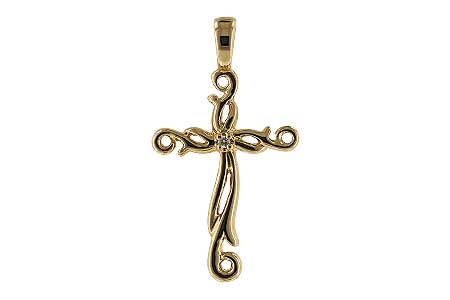 M006-58495: CROSS PENDANT .01 BR